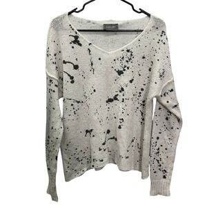 Wooden Ships Paola Buendia Paint Splatter Open Knit Mohair Blend Sweater S M